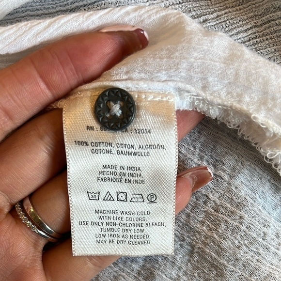 🔥Anthropologie Holding Horses White Button-Down Sleepwear Robe - Picture 2 of 6